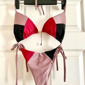 Colorblock Bikini Set